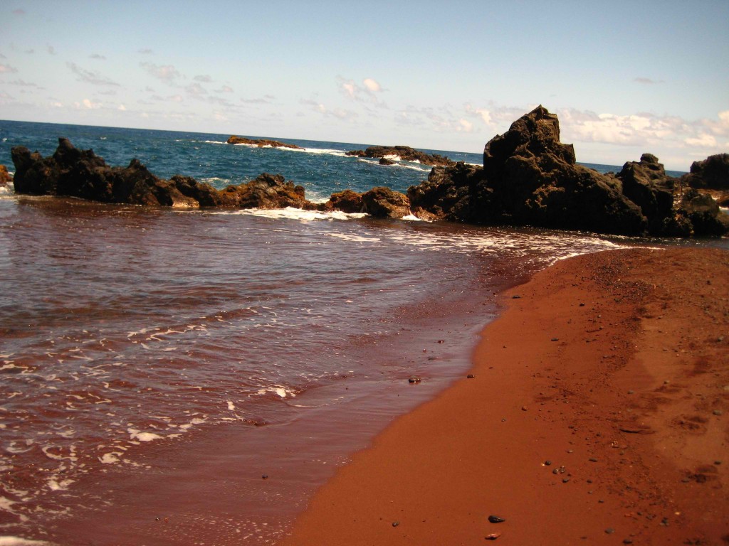 Red Sand Beach on Kaihalulu Bay